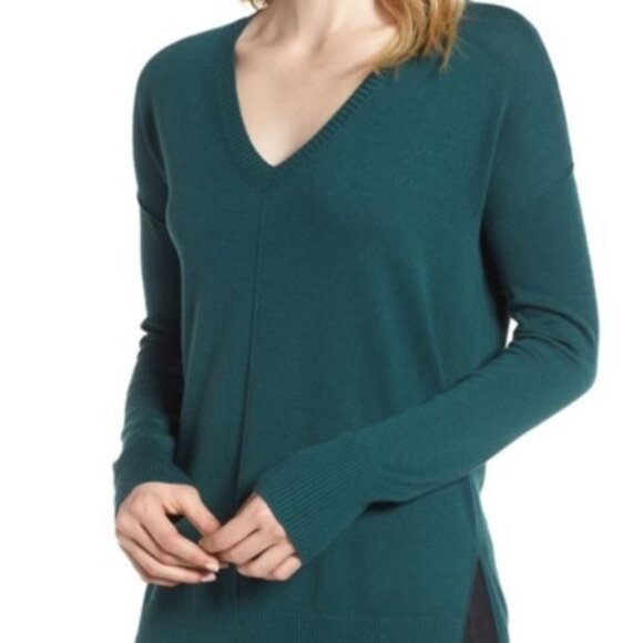 TROUVE, Long sleeve pullover hunter green tunic sweater - Picture 5 of 11